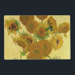 Salvamanteles Vincent van Gogh - Vase con quince girasoles<br><div class="desc">Vase con quince girasoles / Vase avec quinze tournesols - Vincent Van Gogh,  agosto de 1888 - Sunflowers 1888 versión para la boca (F454)</div>