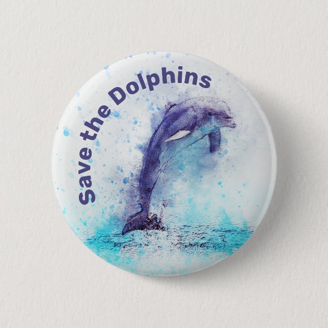 Salvar a los delfines botón de derechos de los ani (Anverso)