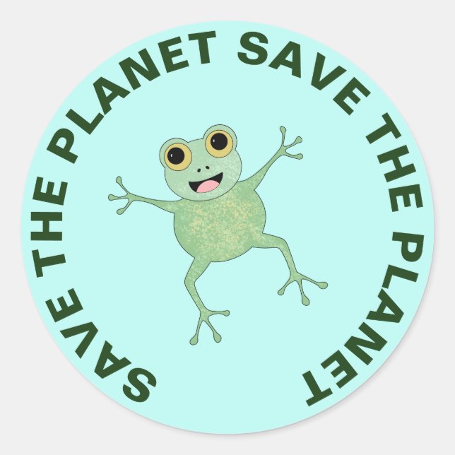 Salvar a los Pegatinas del planeta cortar la rana (Anverso)