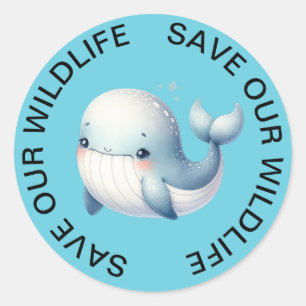Salvar a nuestros Pegatinas de ballenas azules de 