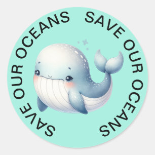 Salvar a nuestros Pegatinas de ballenas oceánicas