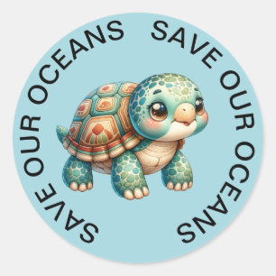 Salvar a nuestros Pegatinas de tortugas oceánicas