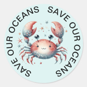 Salvar a nuestros Pegatinas del cangrejo oceánico