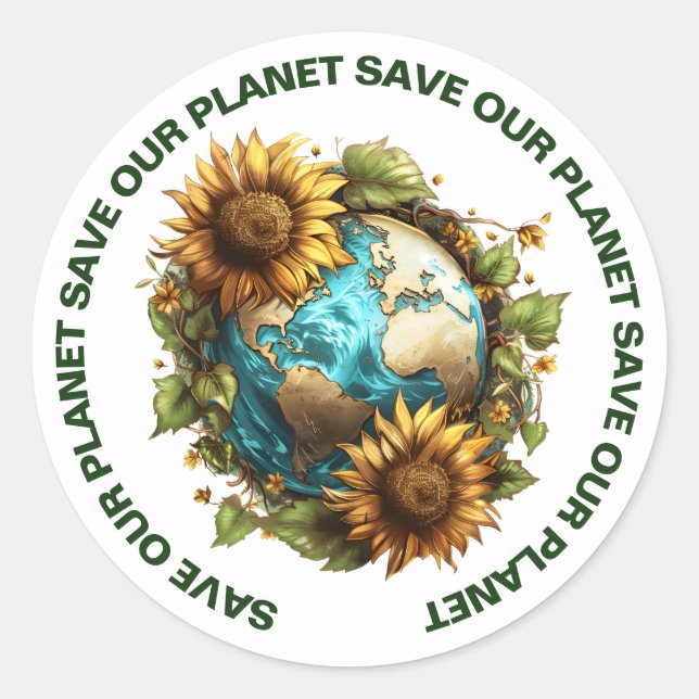 Salvar a nuestros Pegatinas del planeta (Anverso)