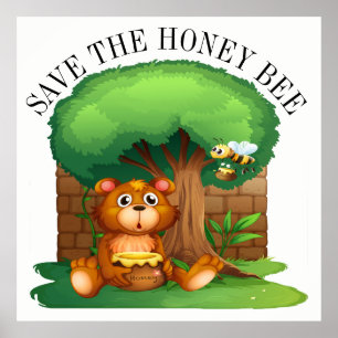 Salvar al Poster de arte de la miel Abeja