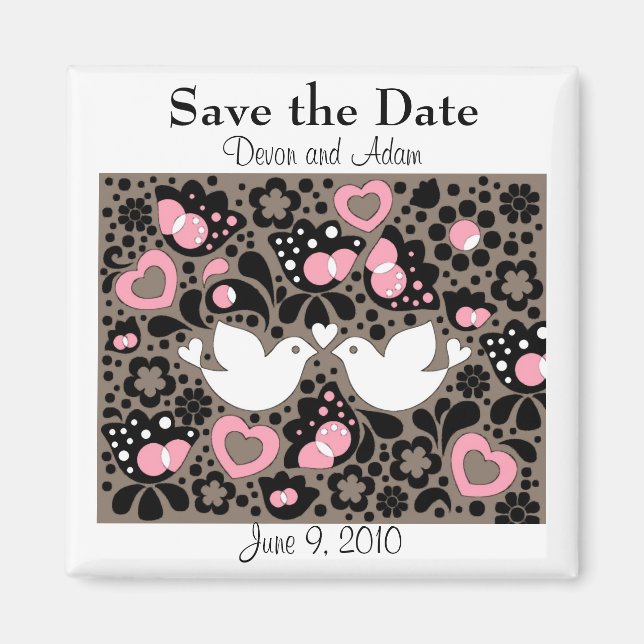 Salvar el imán Boda de los pájaros de amor (Frente)