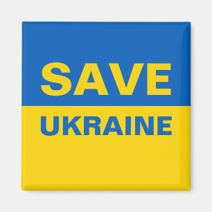 Salvar el imán de bandera ucraniano