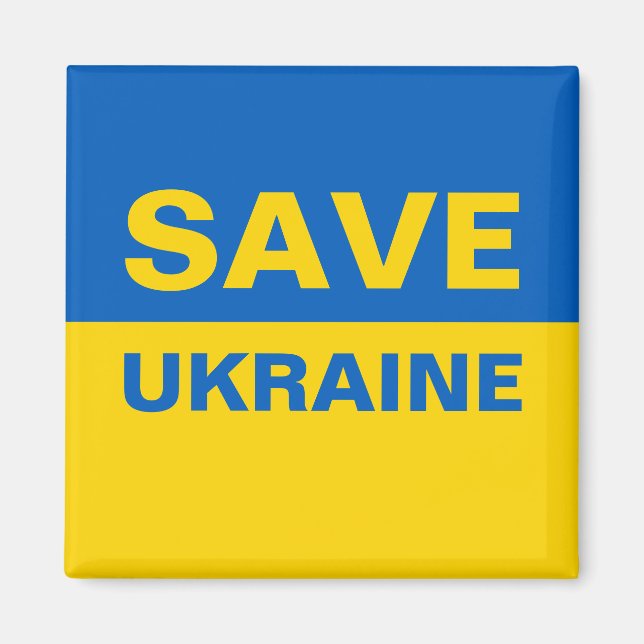 Salvar el imán de bandera ucraniano (Frente)