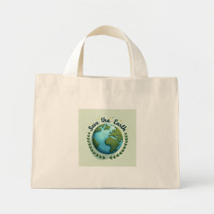 Salvar la bolsa de tote de diseño terrestre