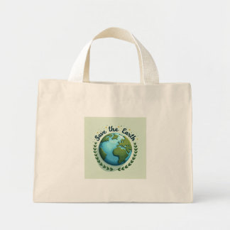 Salvar la bolsa de tote de diseño terrestre