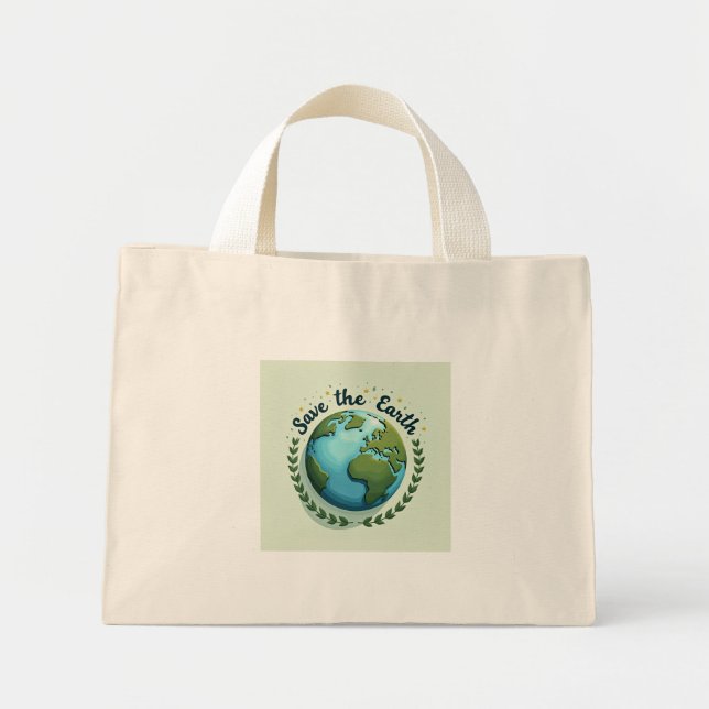 Salvar la bolsa de tote de diseño terrestre (Frente)