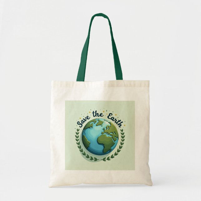 Salvar la bolsa ecológica del diseño terrestre (Frente)