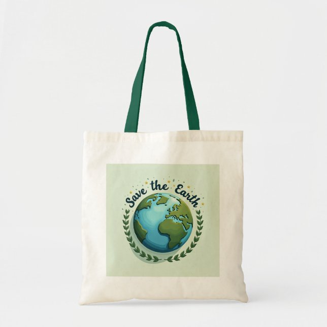Salvar la bolsa ecológica del diseño terrestre (Frente)