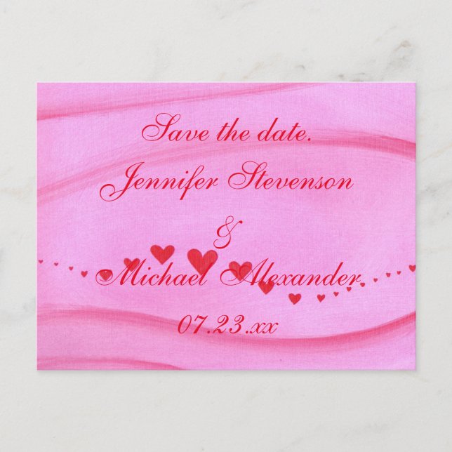 Salvar la ola de corazones rojos de las postales d (Anverso)