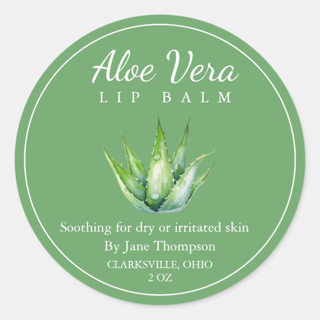 Salve de aloe vera / etiqueta de balm (Anverso)