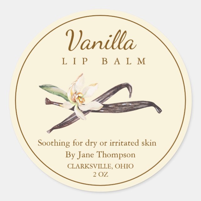 Salve de vainilla / etiqueta de balón (Anverso)