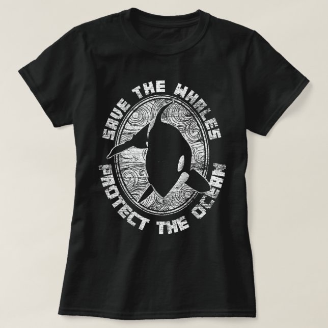 Salvemos A Las Ballenas Protejamos La Camiseta De  (Diseño del anverso)