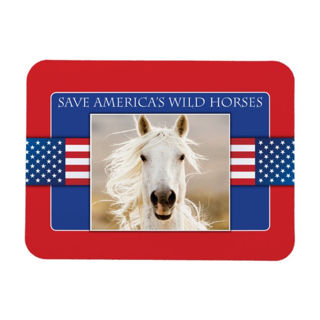 Salvemos el imán flexi de caballos salvajes de Est (Horizontal)