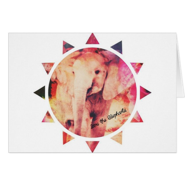 Salven a los elefantes, bebé Elefante Sunshine (Anverso (Horizontal))