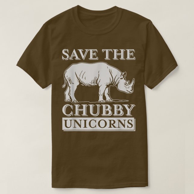 Salven La Camiseta De Rinoceronte De Chubby Unicor (Diseño del anverso)