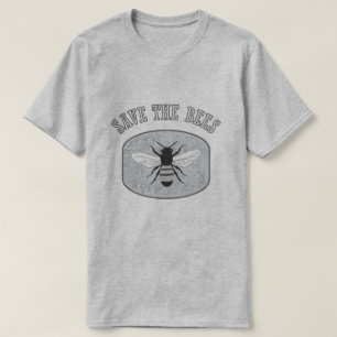 Salven la camiseta gris de los hombres abejas