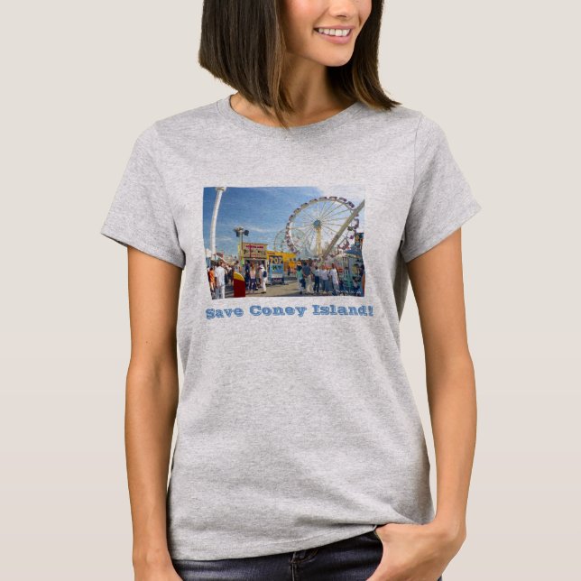 ¡Salven la isla Coney! Camiseta para damas (Anverso)