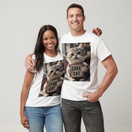 Salven Nuestros Cutos Gatos: Una Camiseta De Diseñ