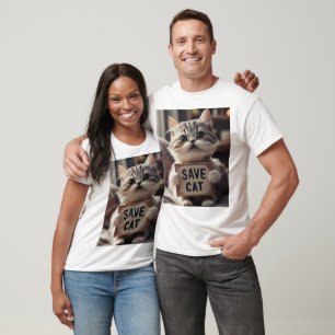 Salven Nuestros Cutos Gatos: Una Camiseta De Diseñ
