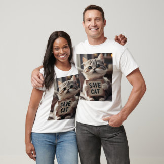 Salven Nuestros Cutos Gatos: Una Camiseta De Diseñ