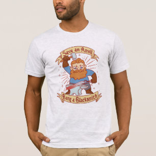 Salven un golpe de yunque una camiseta de herrero