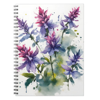 Salvia - Cuaderno de flores de acuarela