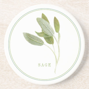 SALVIA FRESCO Posavasos de Arenisca Redondo (+text