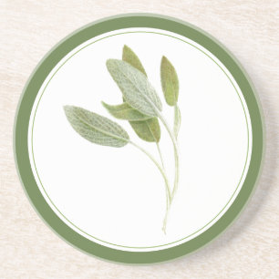 SALVIA FRESCO Posavasos de Arenisca Redondo (-text