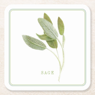 SALVIA FRESCO Posavasos de Papel Cuadrado (+texto)