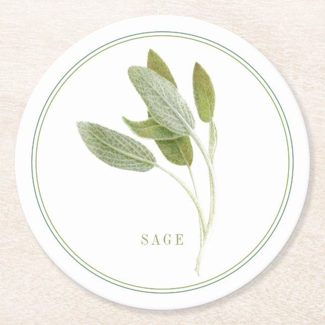 SALVIA FRESCO Posavasos de Papel Redondos (+texto) (Anverso)