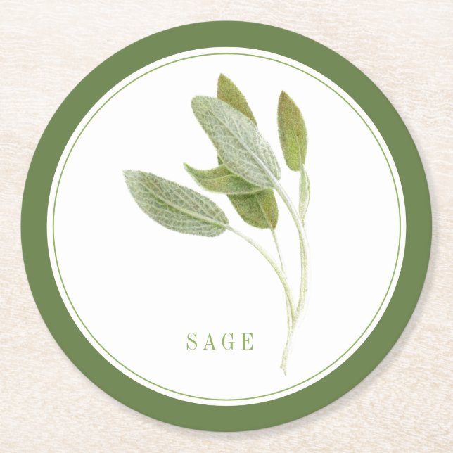 SALVIA FRESCO Posavasos de Papel Redondos (+texto) (Anverso)