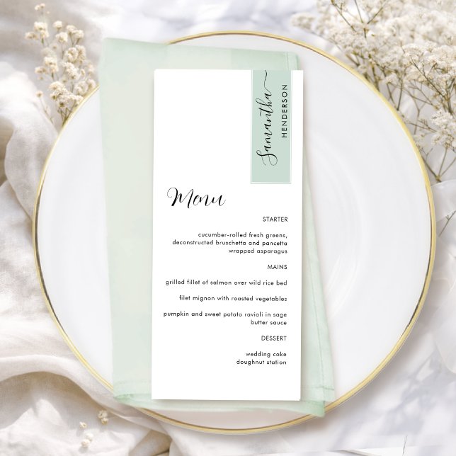 Salvia Personalizada con Nombre del Invitado Menú  (Subido por el creador)