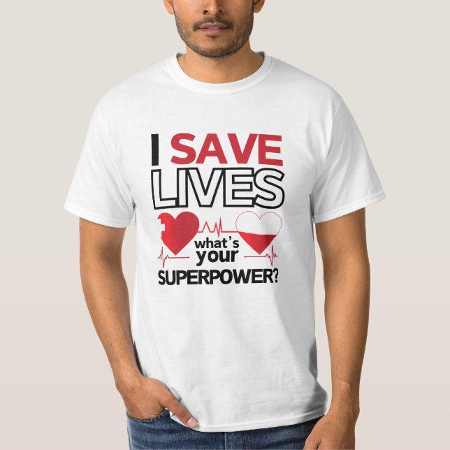 Salvo vidas camisetas - regalo de héroe de salud (Anverso)