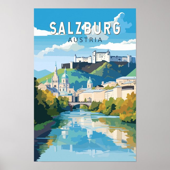 Salzburgo Austria Viaje Arte Vintage (Frente)