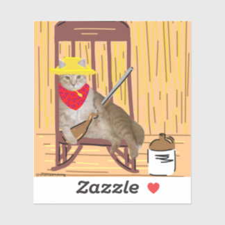 Sam Le Cat No Tresspass Country Cat Pegatina