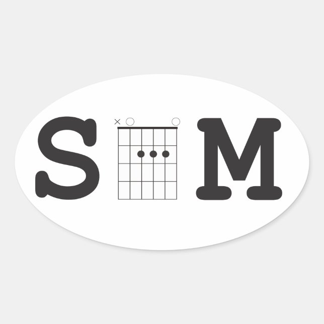 SAM Pegatina Oval de caja de acordes (Anverso)