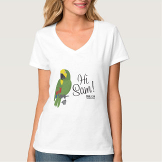 Sam, puedo camiseta del cuello en v de las mujeres