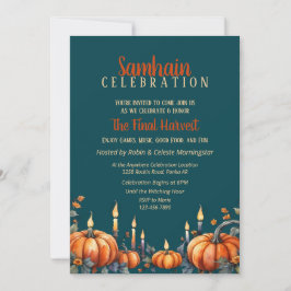 Samhain Fiesta Fall Pumpkins & Candles Invitación