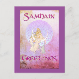Samhain saluda a la diosa lunar postal