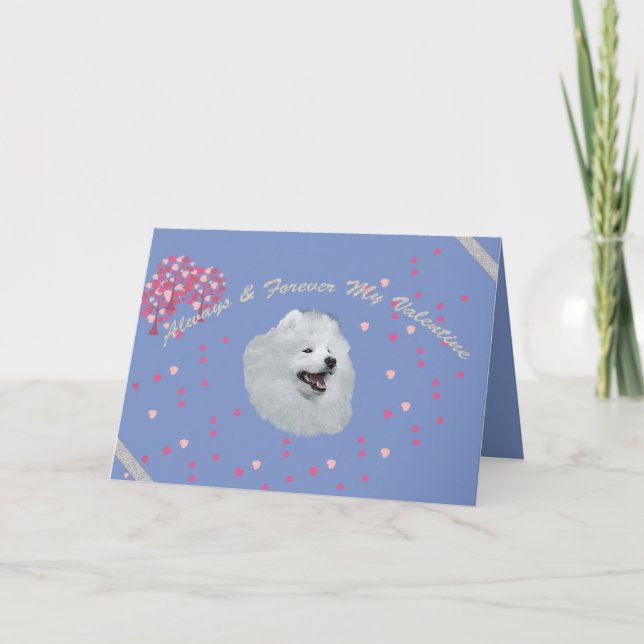 Samoyed 5X7 Tarjeta de San Valentín doblada person (Anverso)