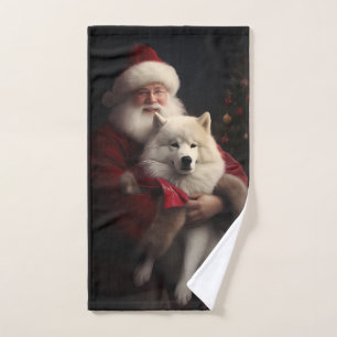 Samoyed Con Santa Claus Navideño