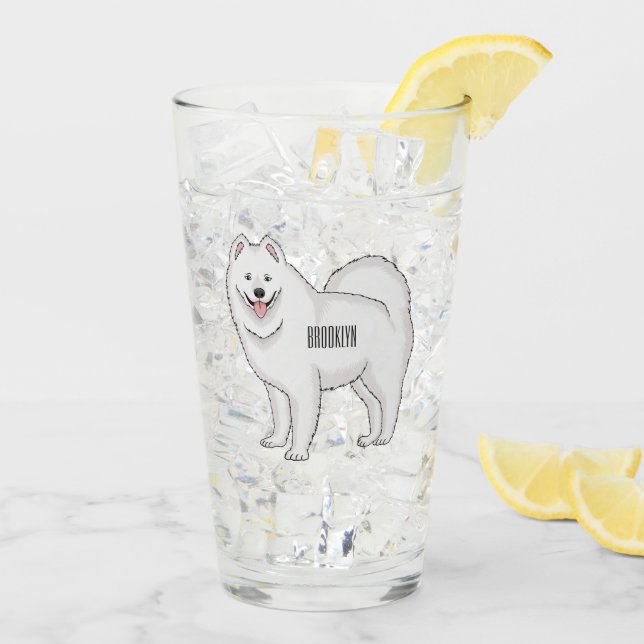 Samoyed dog cartoon illustration (Reverso (hielo))
