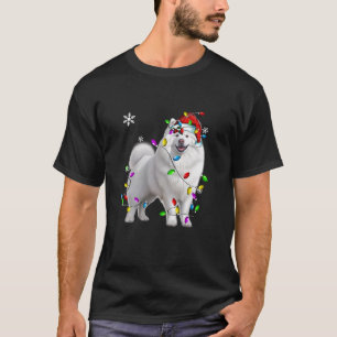 Samoyed Envuelto En Navidades Enciende Camiseta De