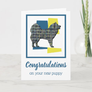 Samoyed Puppy Dog Felicitaciones Tarjeta de felici