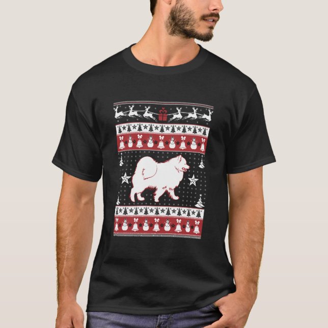 Samoyed Ugly Navidades Sweater Xmas T-Shirt Samoye (Anverso)